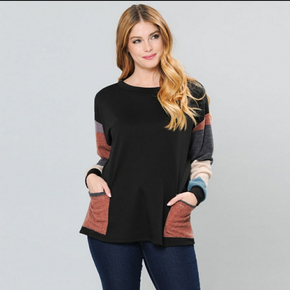 BOGO🔥LAST 2! Striped Tunic Top with Pockets